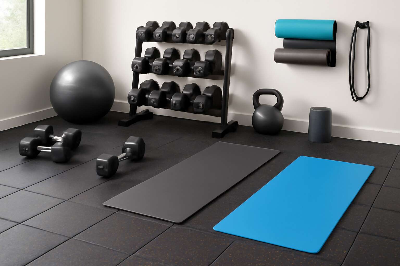 rubber floor tiles home gym