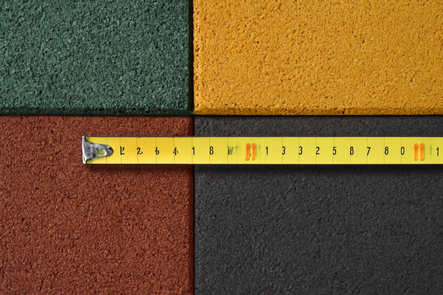 rubber tiles dimensions