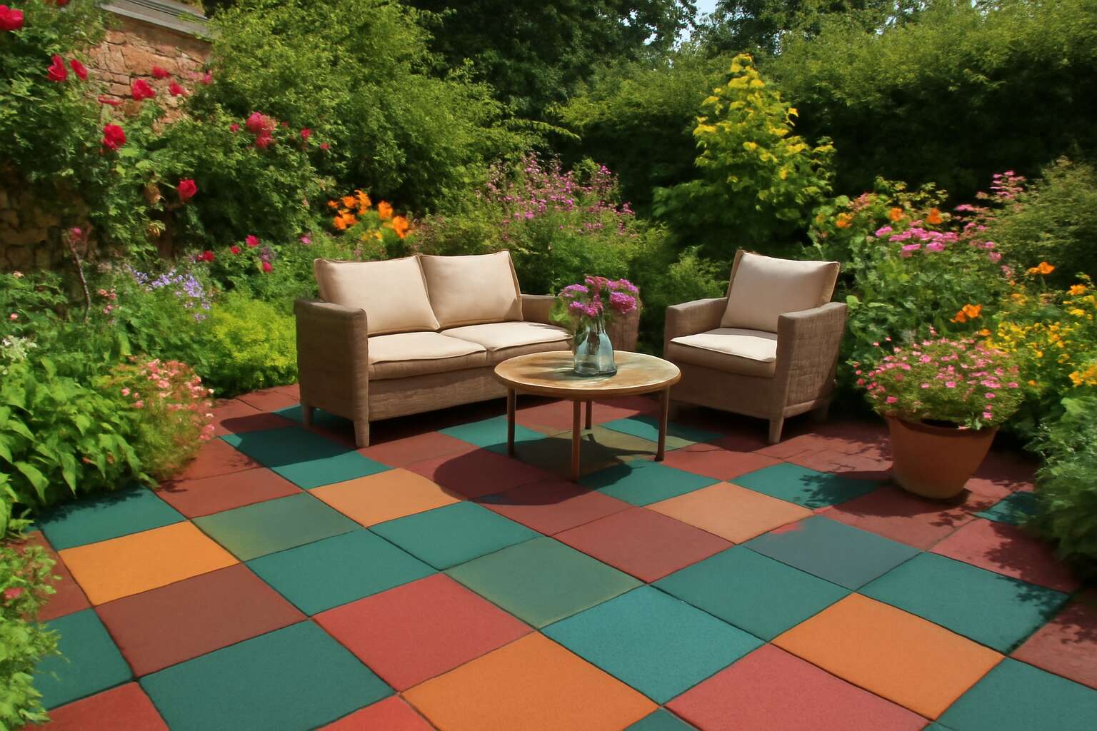 rubber tiles for garden