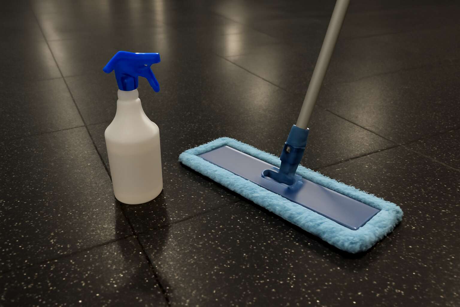 what to clean rubber floor with