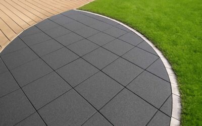 Elevate patios with rubber tiles edging for safety and style.