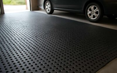 Grip & Drain: rubber floor mats for garage with holes that handle spills.