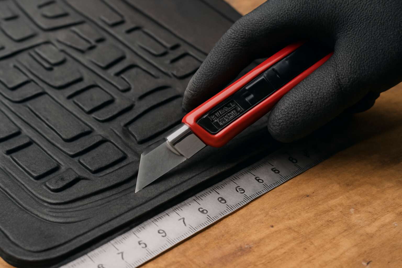 how to cut rubber floor mats