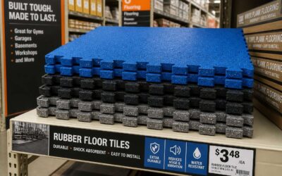 Upgrade your garage with durable rubber tiles at Lowes.